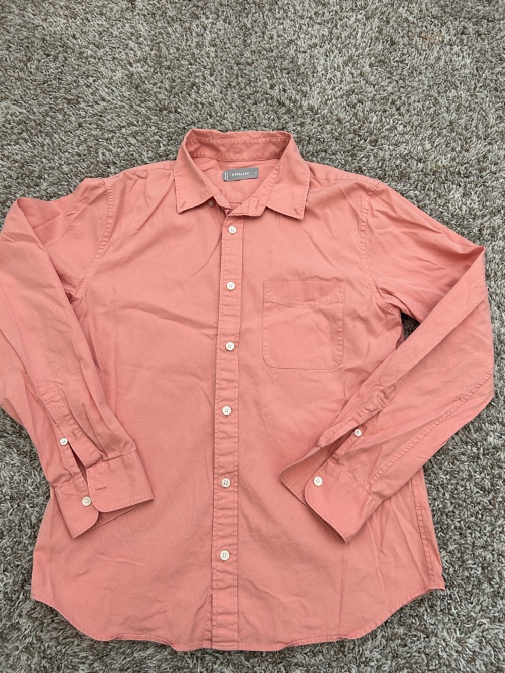 EVERLANE Women’s Organic Cotton Oxford Button-Up Shirt Size Medium salmon